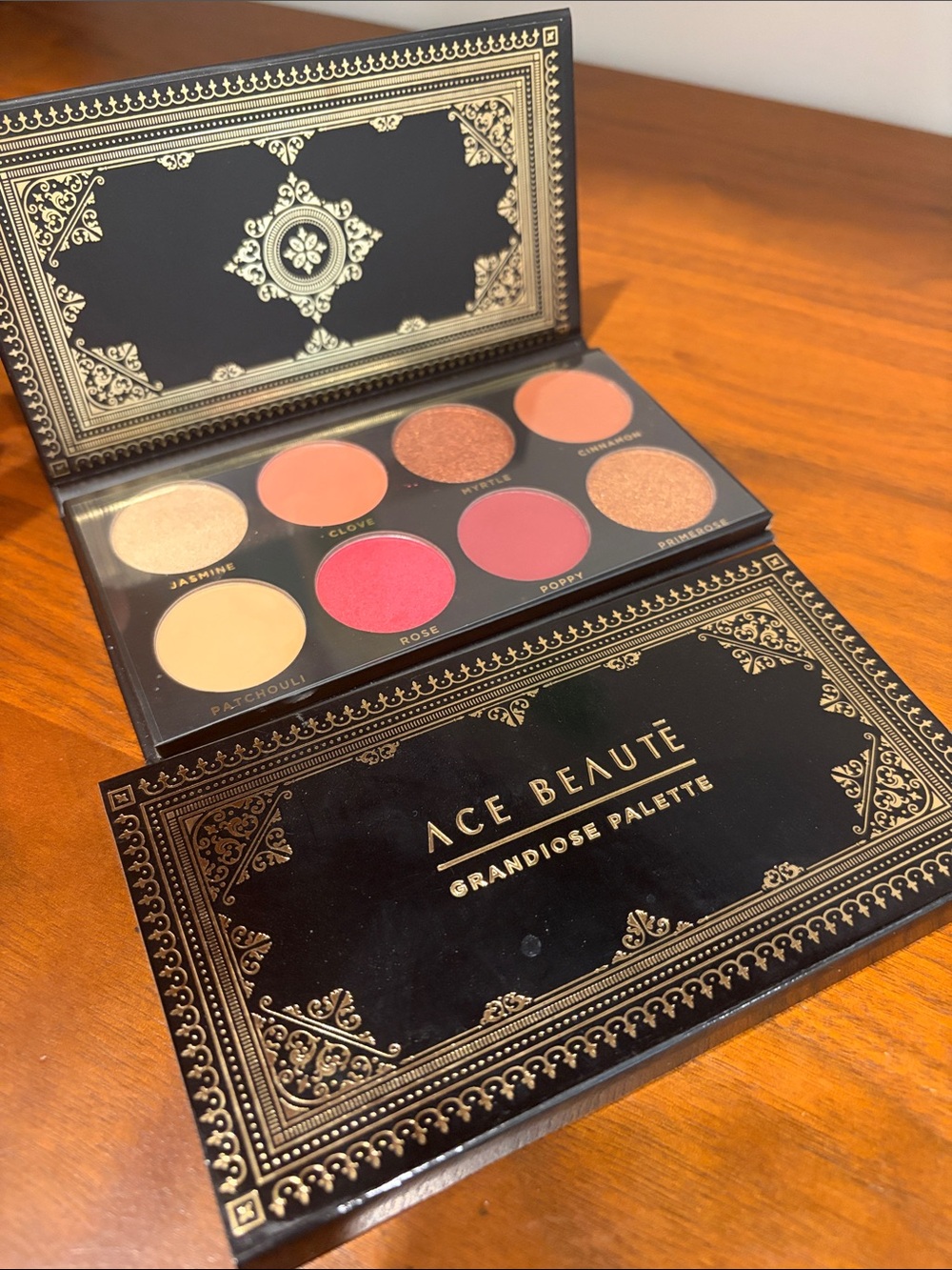 Ace Beaute Grandiose Eyeshadow Palette — Rose, Pink, Peach & Gold Tones